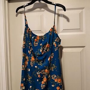 Floral teal maxi with slit